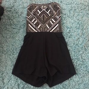 Strapless Beaded Parker Designs Romper