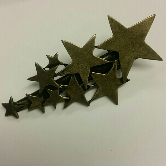 Antique Brass Multi Stars Hair Clip