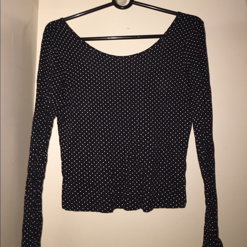 Black Polka Dot Long Sleeve Shirt