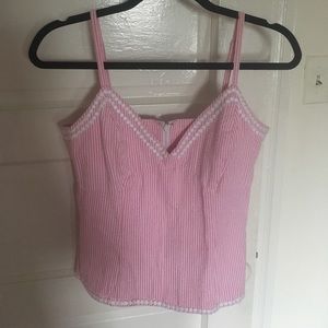 Pink and white pinstripe Lilly Pulitzer top