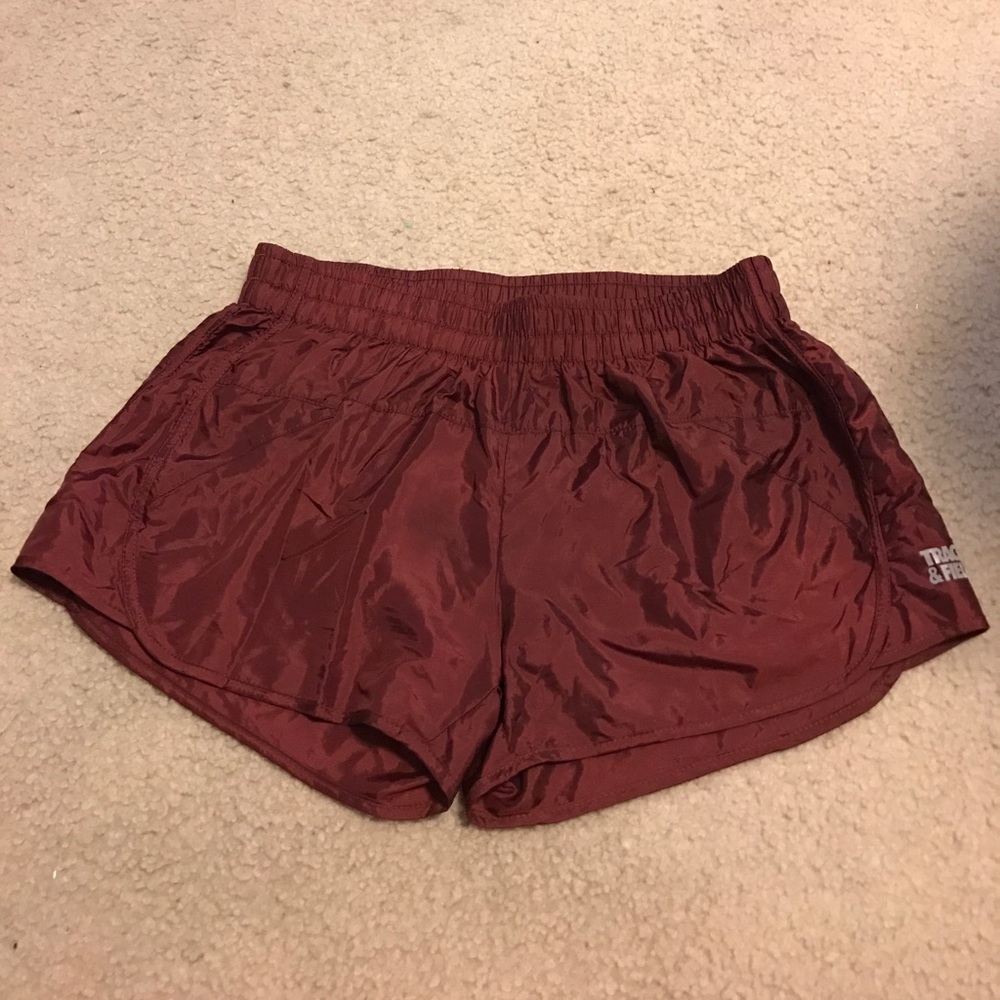 Maroon track & field shorts