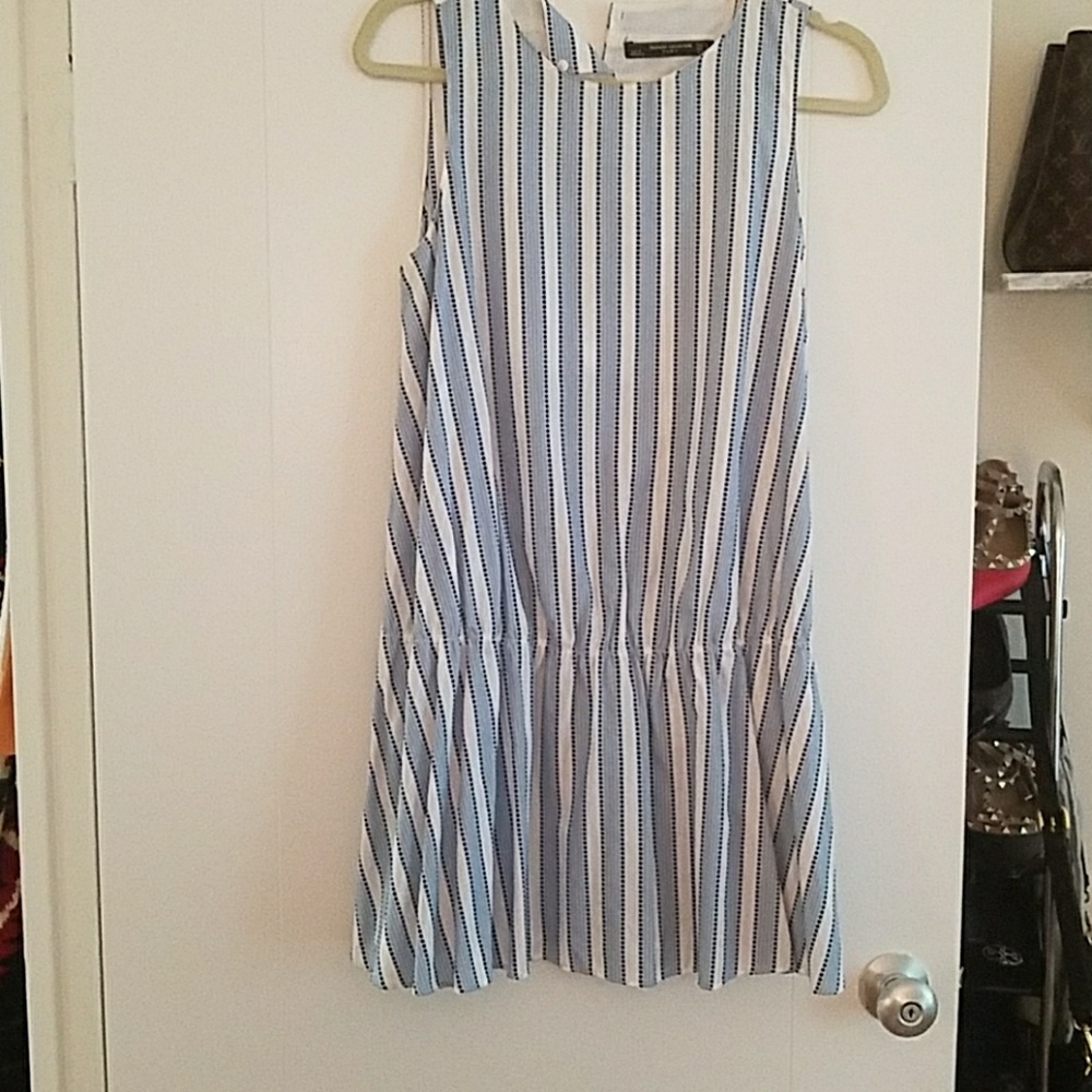 Zara mini dress blue and white stripes