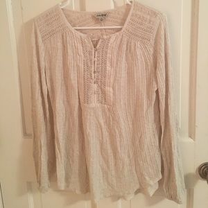 Lucky brand long sleeve cream colored shirt