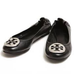 Tory Burch Classic Reva Ballet Flats (Silver)