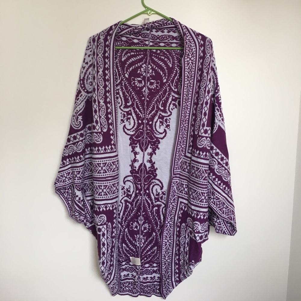 Francesca's purple cocoon sweater