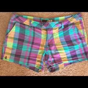 Volcom madras shorts.