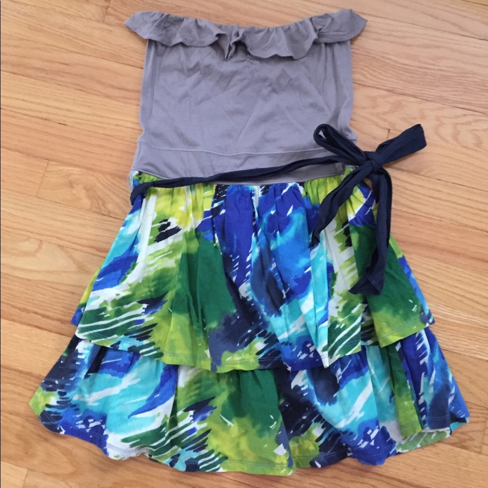 Gilly Hicks strapless blue and green summer dress