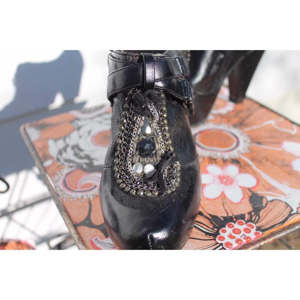 Embellished high heel booties - 8.5