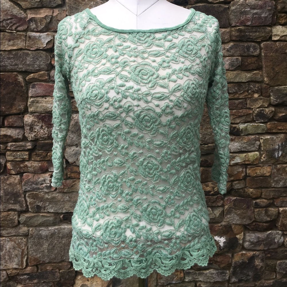Lovely Green Lace Top 🍃