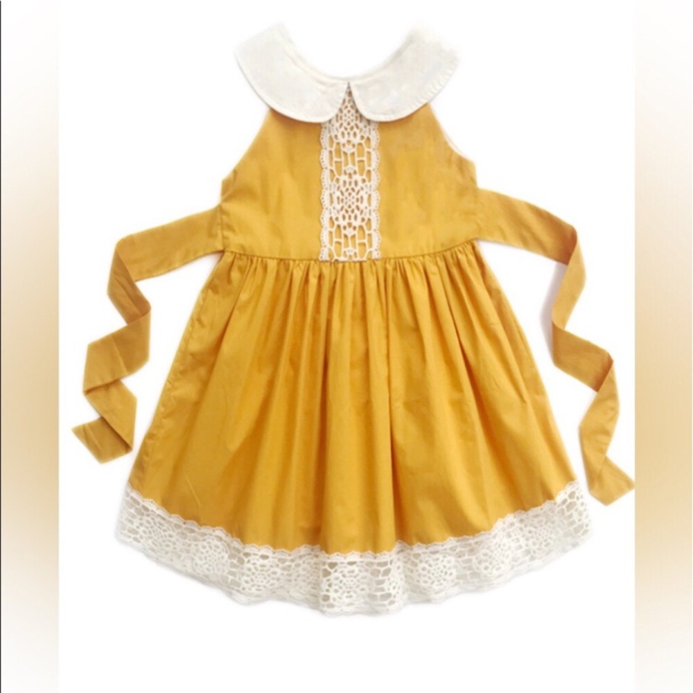 Girls Mustard Dress NEW