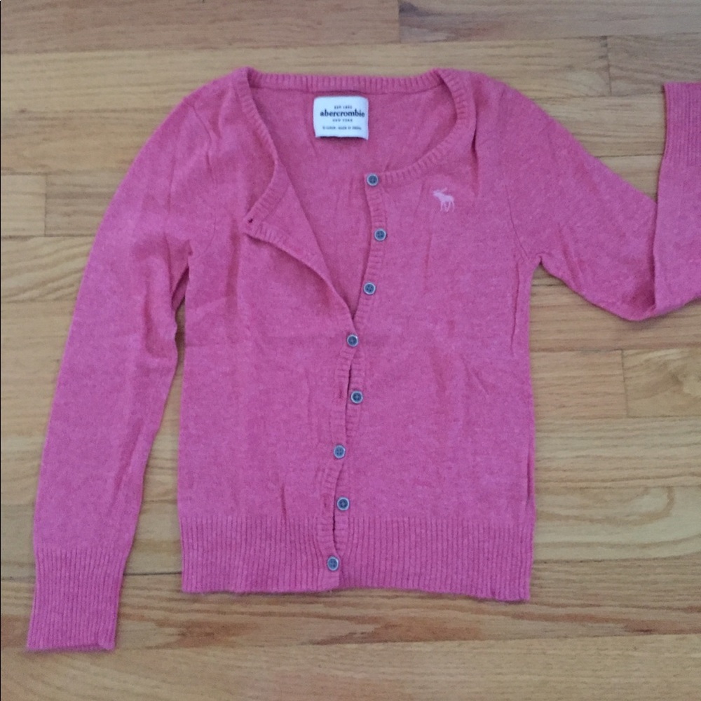 ✨Pink Abercrombie kids Cardigan with buttons