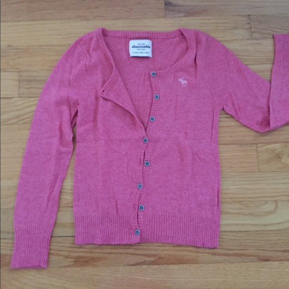 ✨Pink Abercrombie kids Cardigan with buttons - Picture 1 of 5