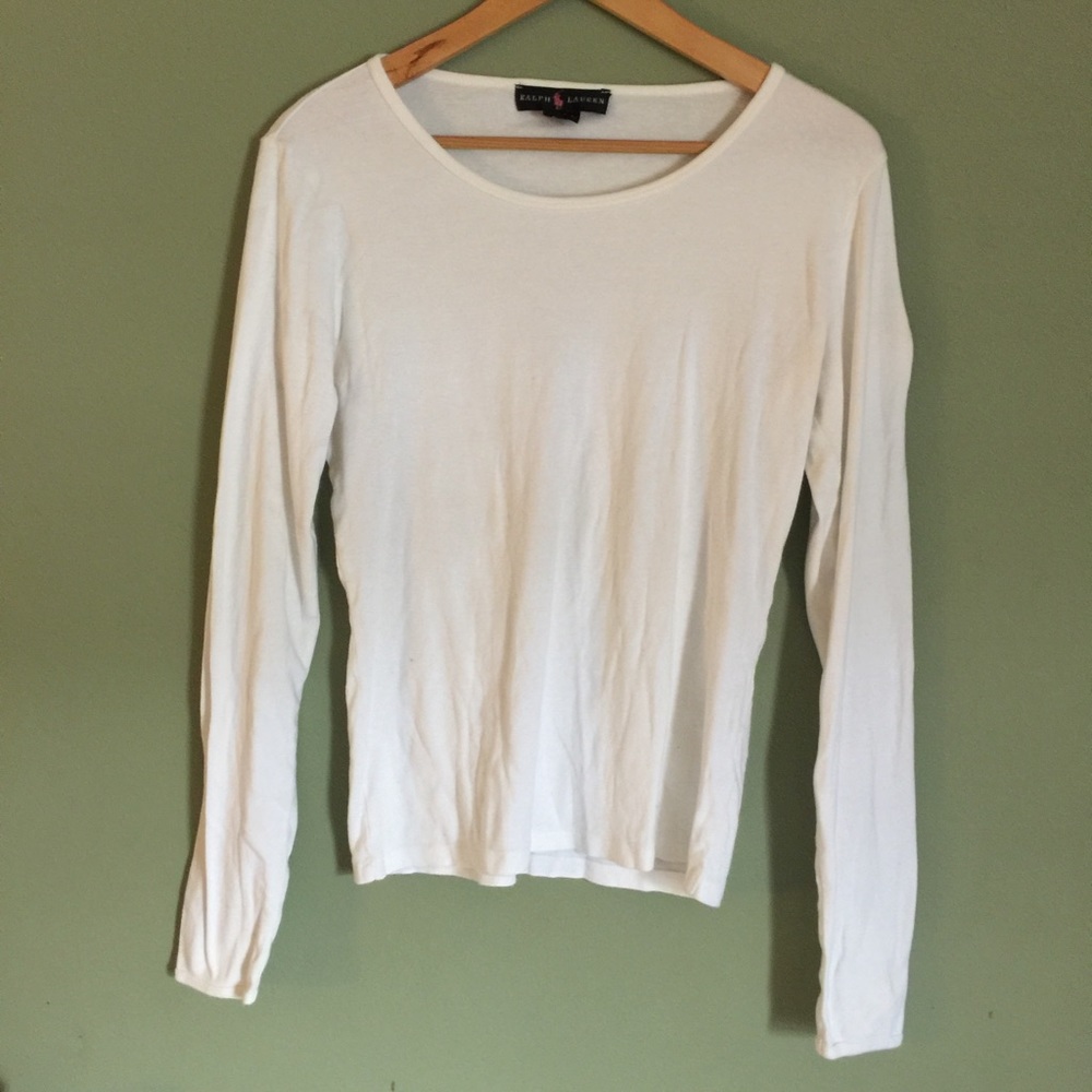 Ralph Lauren Pink Pony Patch Long Sleeve Top