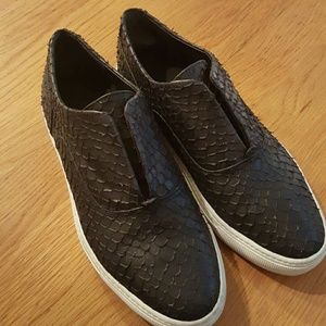 Vince Slip On Sneakers in Snake Embossed Leather