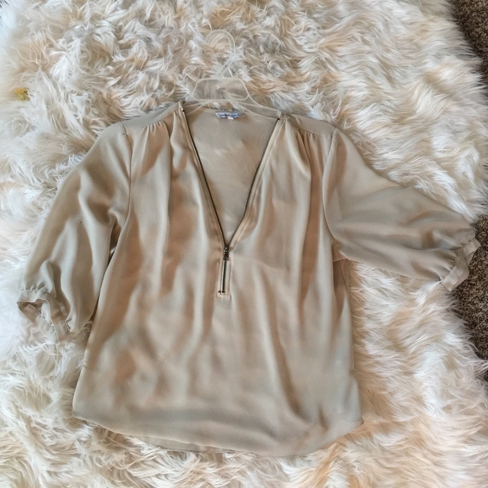 white blouse with zipper