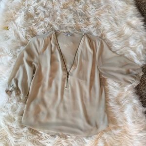 white blouse with zipper