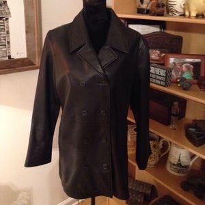 NWOT Gap black leather coat