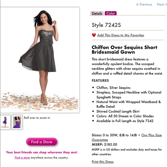 Alfred Angelo Bridesmaid Dress - Picture 2 of 3