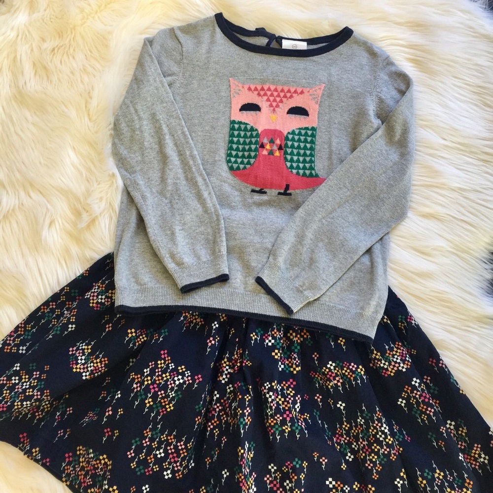 Hanna Andersson Girls 140 Sweater/skirt set