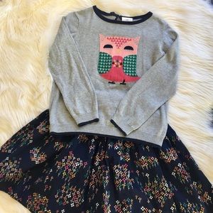 Hanna Andersson Girls 140 Sweater/skirt set