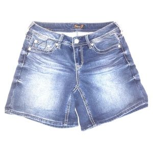Above the knee length SHORTS.