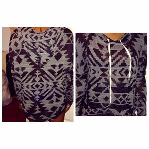 Grey and black throw over