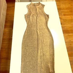 Gold midi dress