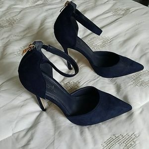 Navy Blue Ankle Strap Heels