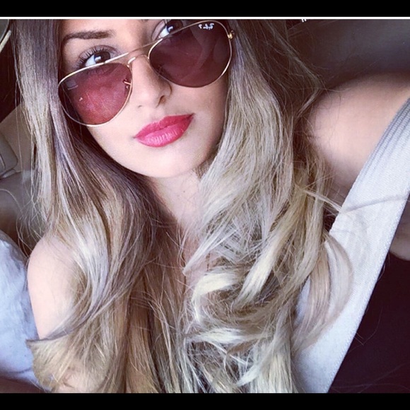 Pink polarized rayban aviators- like new w/ case - Picture 4 of 4