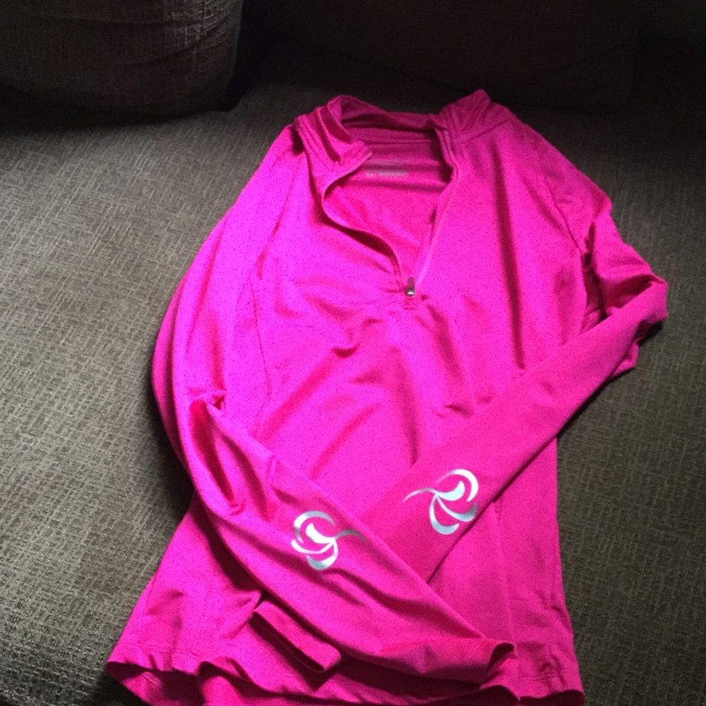 EUC - Hot pink 3/4 zip pullover with thumb holes