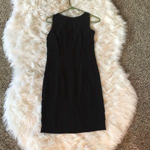 black ruffle layered dress