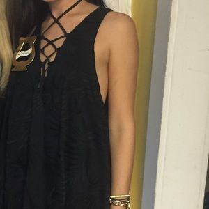 Mumu black tie front dress