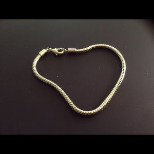 New Rhodium plated 3mm snake bracelet