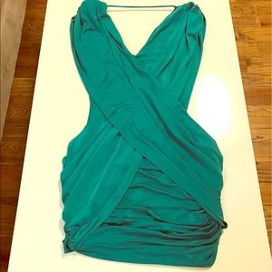 Turquoise toga-style dress