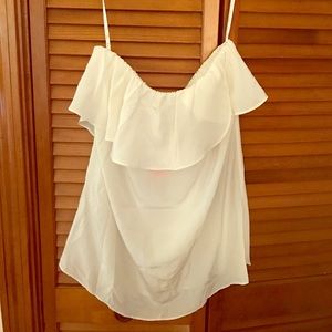 White, never worn, tube top.