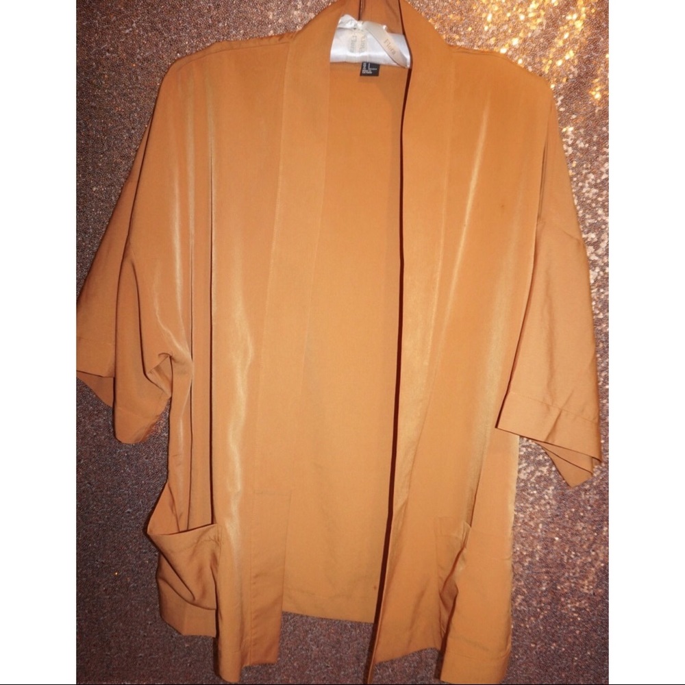 Trendy kimono / Shaw / cardigan burnt orange