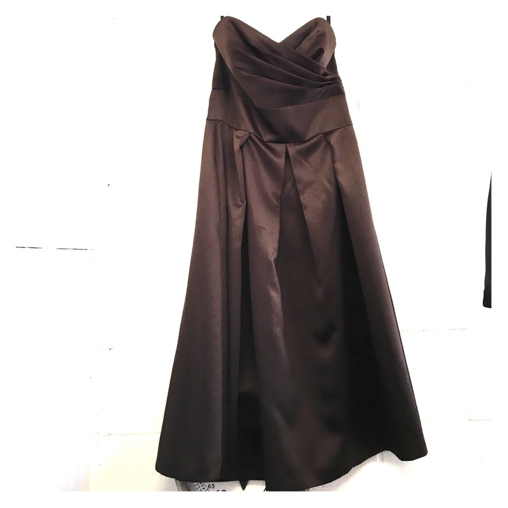 Brown Bronze Prom Wedding Bridesmaid Dress Size 8