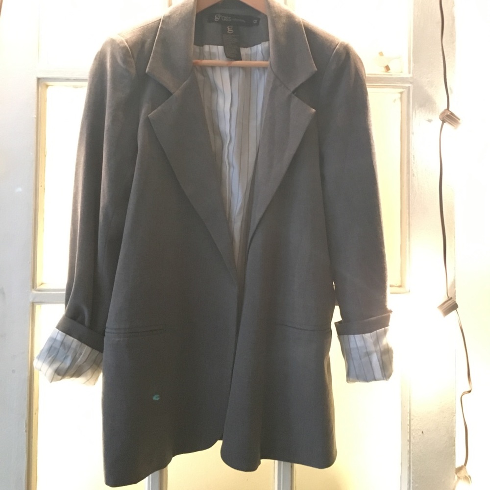 Grass Collection long flyaway Blazer tuxedo jacket