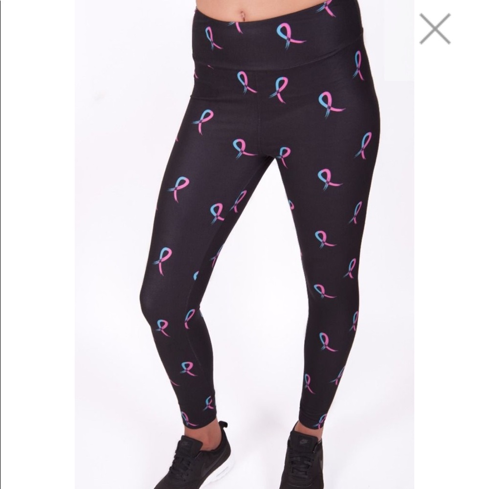 NWT TC Pink Blue Ribbon Infant Loss Leggings Plus