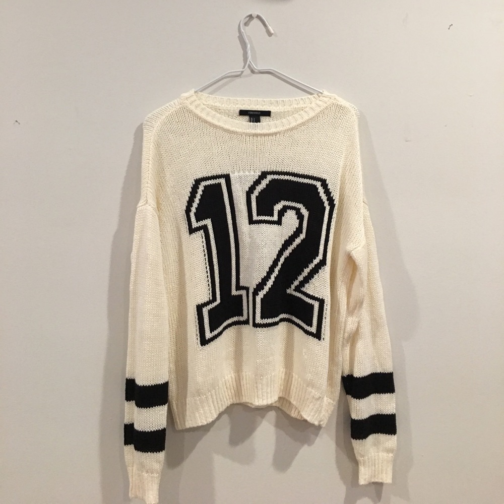 Number jersey sweater