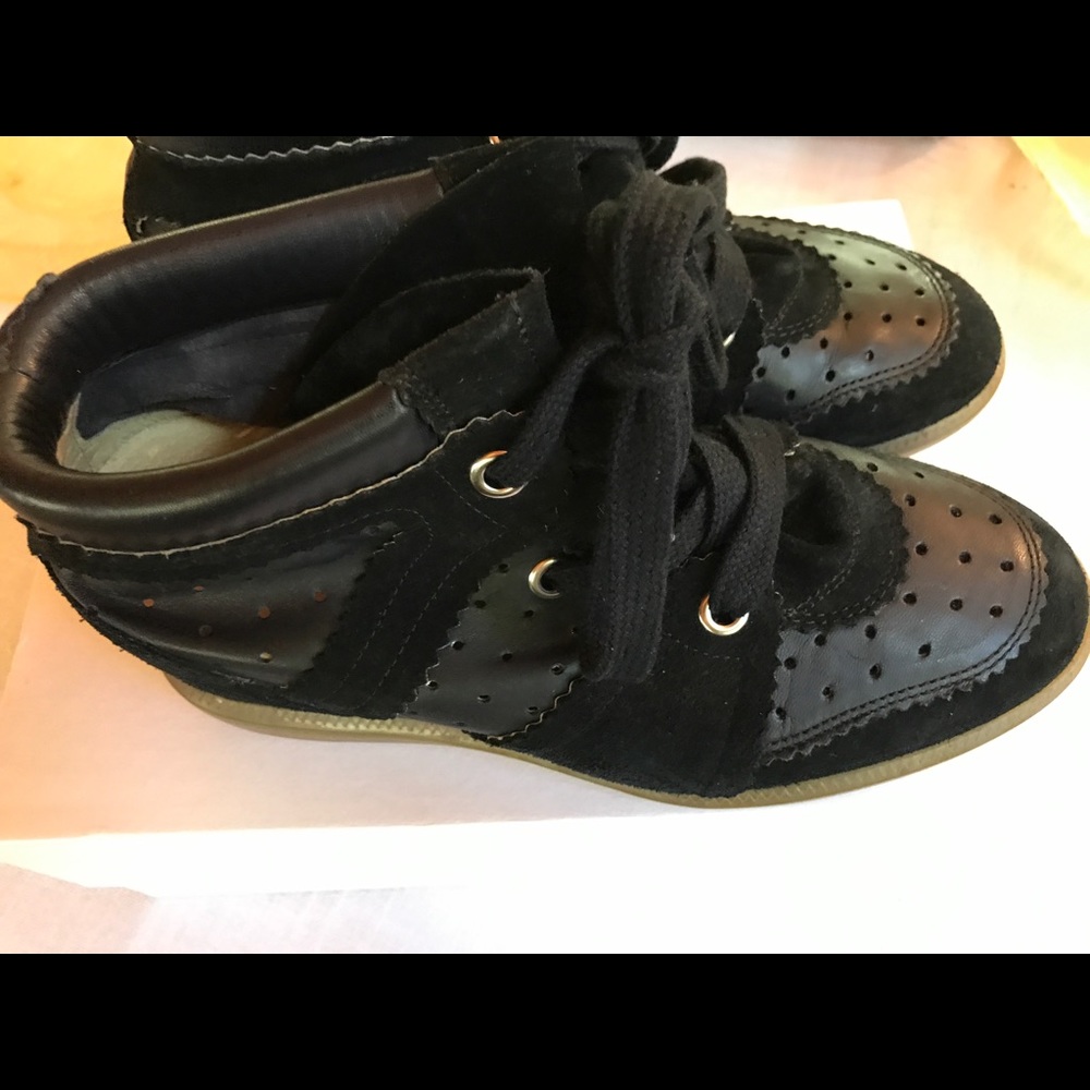 Isabel Marant Etoile Bobby Black Suede 39 Wedges