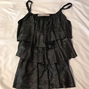 Black glitter tank top