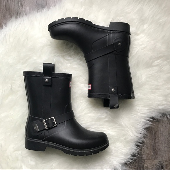 Hunter Black Shoreditch Moto Boots RARE - Picture 2 of 6