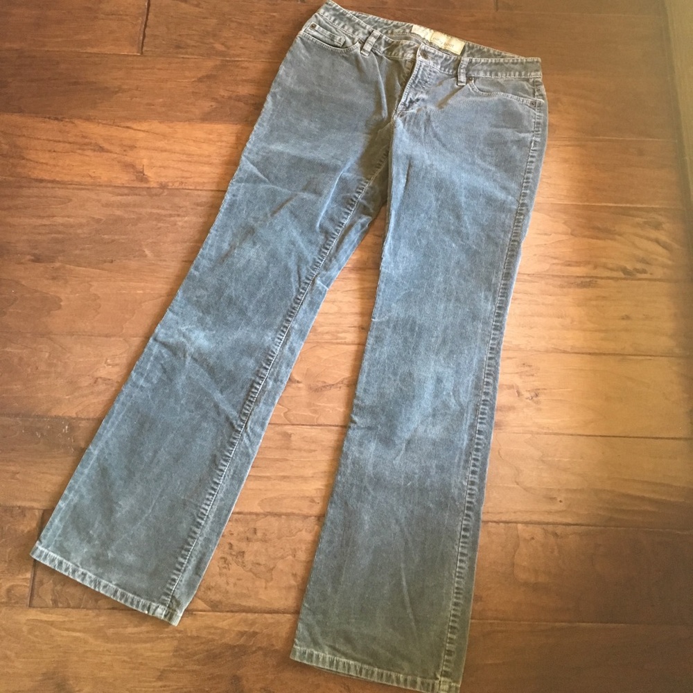 Distressed grey blue cord by Loft, curvy boot fit