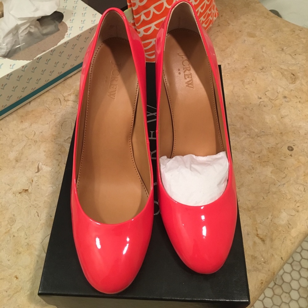 Jcrew patent leather pink pumps