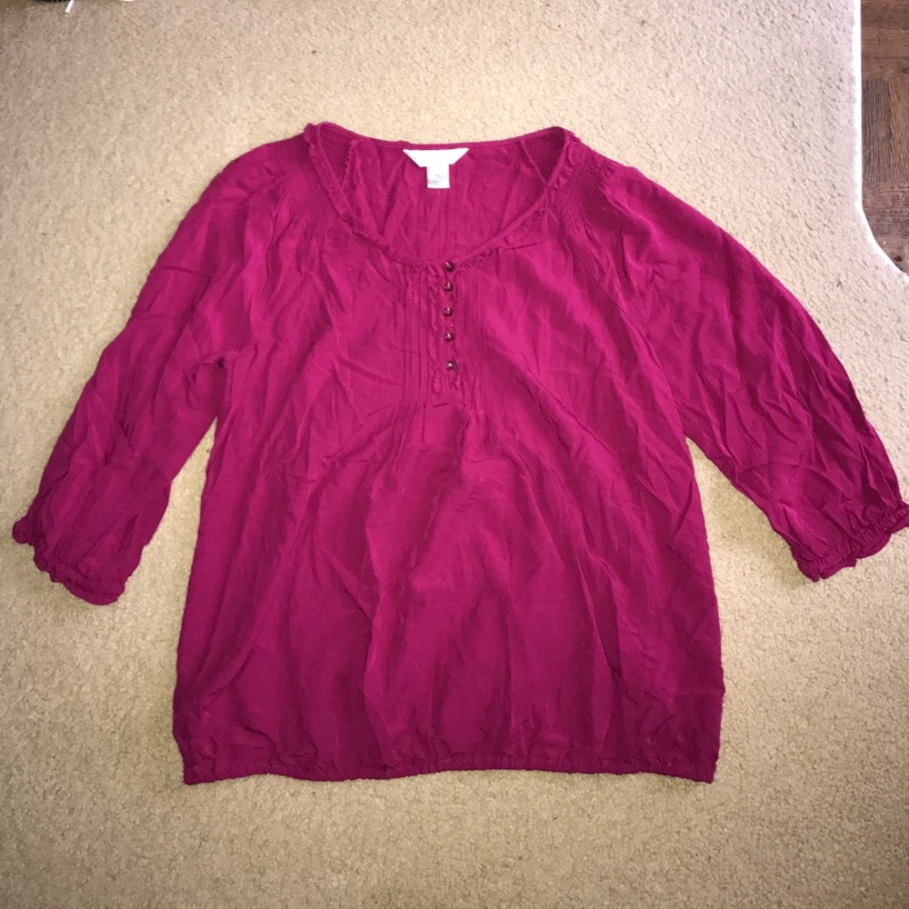 🎈Hot Pink Loose Fit 3/4 Sleeve Top