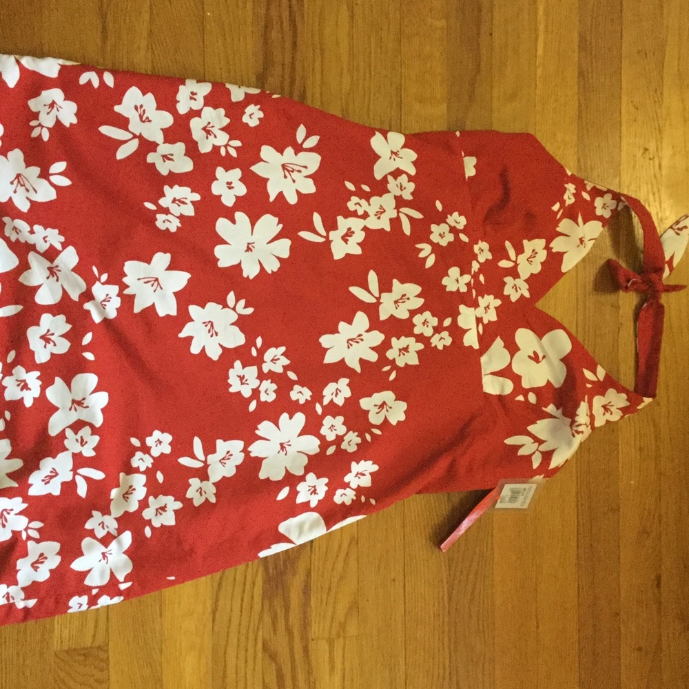 Reversible Red Hawaiian Print Dress