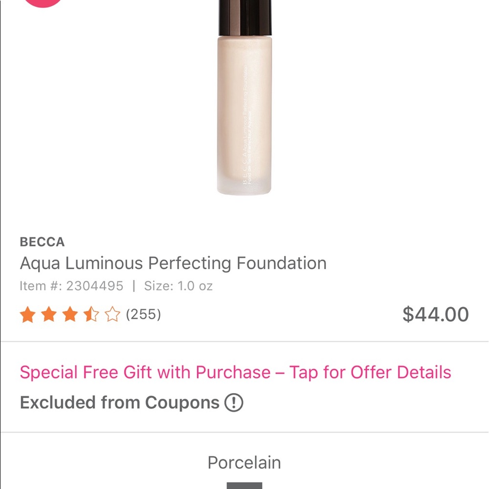 Becca aqua luminous foundation