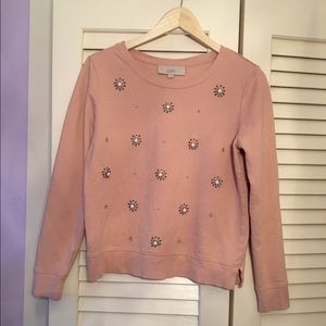 Ann Taylor Loft Beaded Sweatshirt