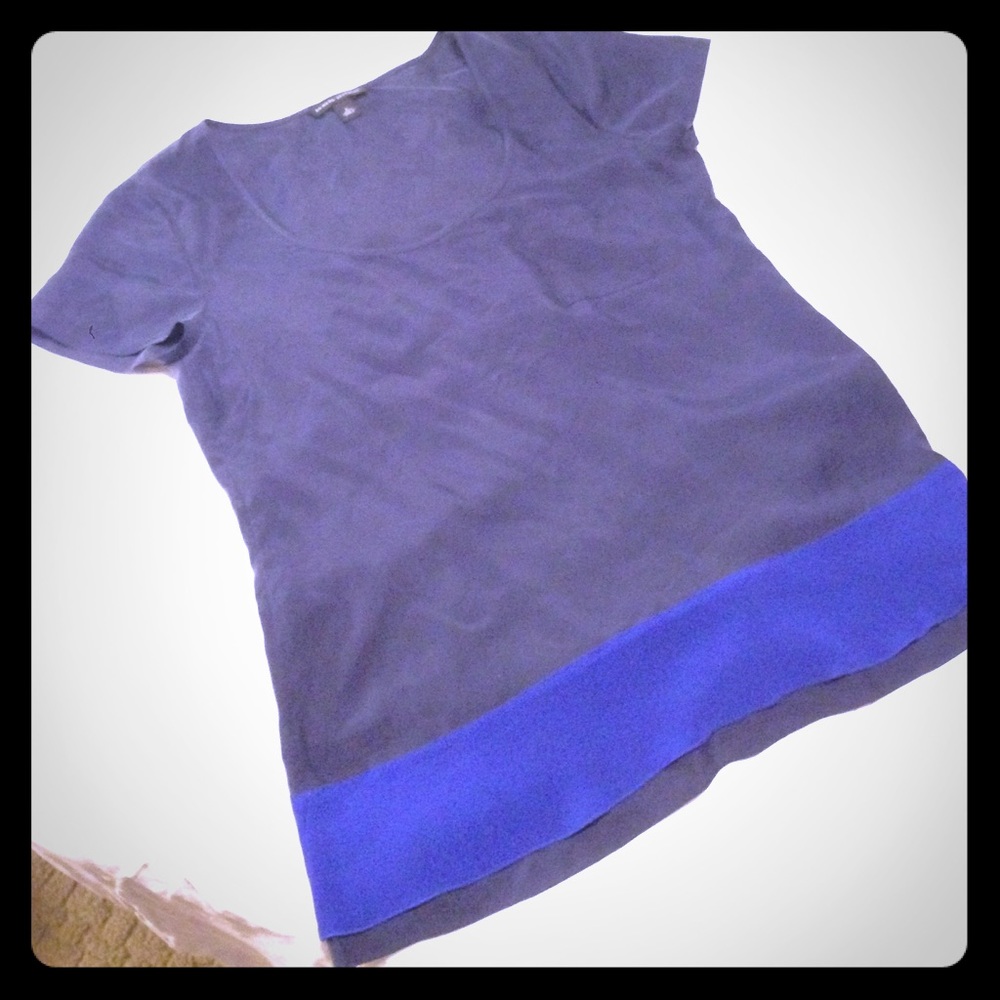 Banana Republic 100% silk Navy and Royal blue top